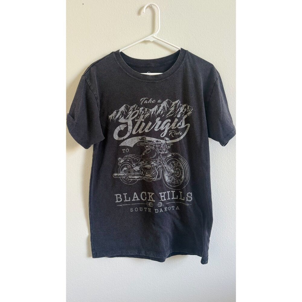 Vintage Threadz Black Hills Motorcycle Graphic T Shirt Men’s M Biker Distressed